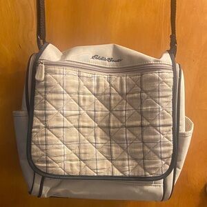 Eddie Bauer Quilted Kids Bag - Cream and Gray